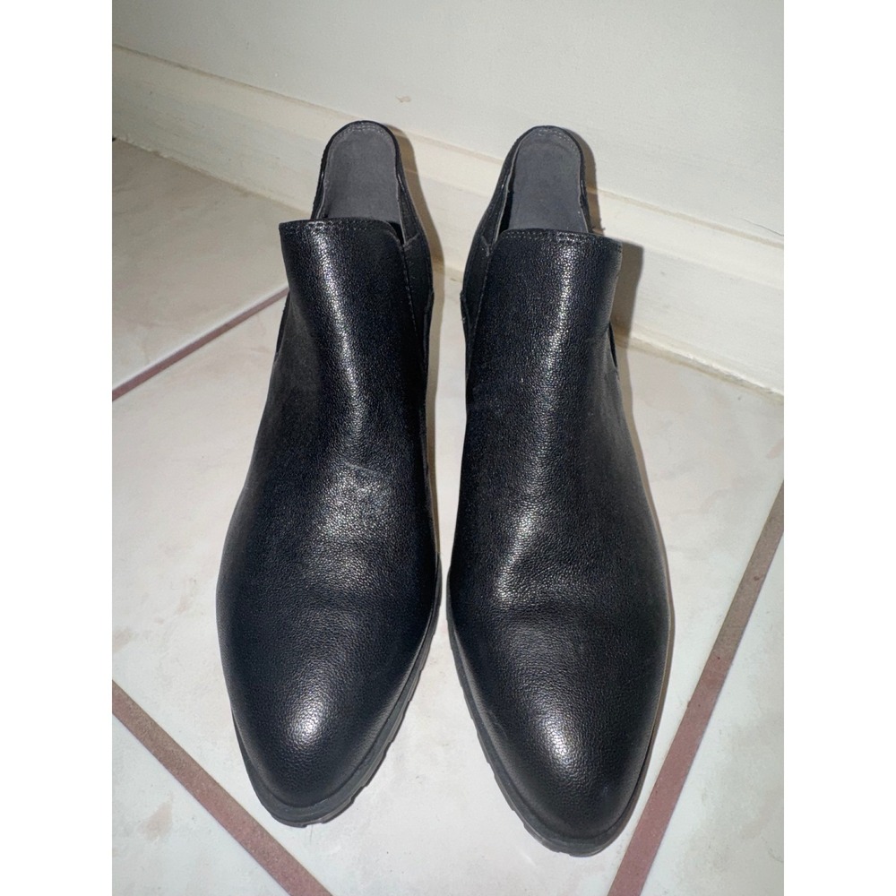 Vionic Belmont Booties Women 6 Black Leather Block Heel Ankle Boots - Picture 7 of 13